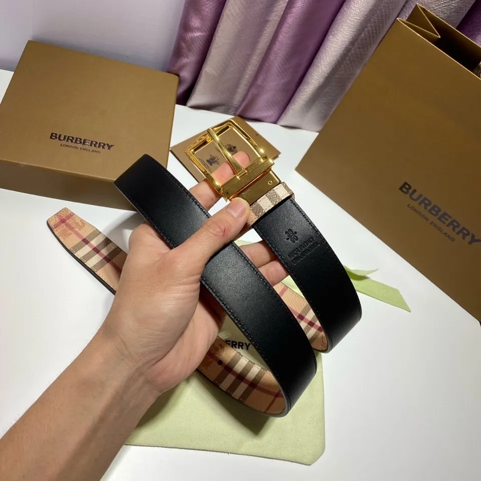 バーバリー新作ベルトチェック柄ゴールドバ buckle - 画像 (5)