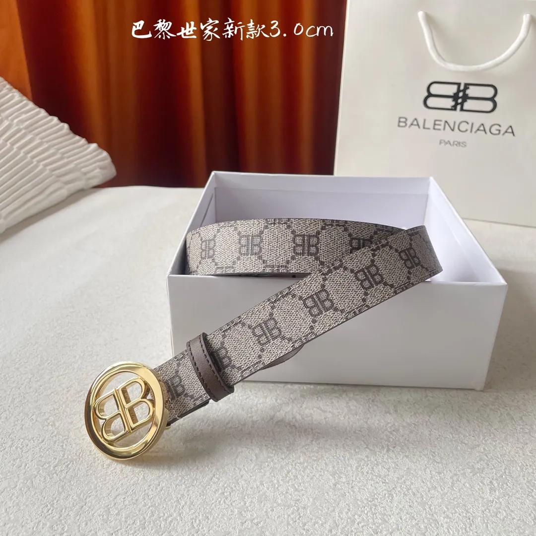 BALENCIAGAベージュクラシックスタイルベルト
