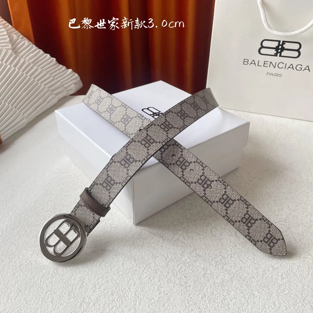 BALENCIAGAベージュクラシックベルト3.0cm - 画像 (4)