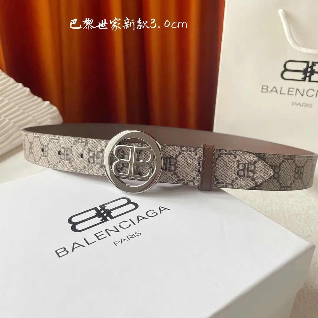 BALENCIAGAベージュクラシックベルト3.0cm - 画像 (5)