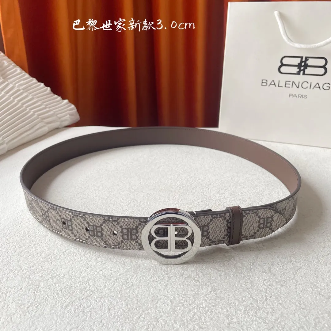 BALENCIAGAベージュクラシックベルト3.0cm - 画像 (6)
