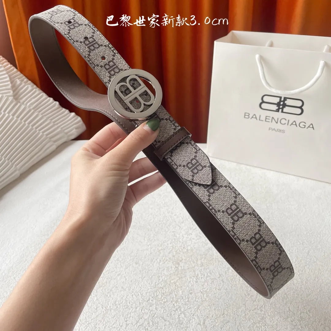 BALENCIAGAベージュクラシックベルト3.0cm - 画像 (7)