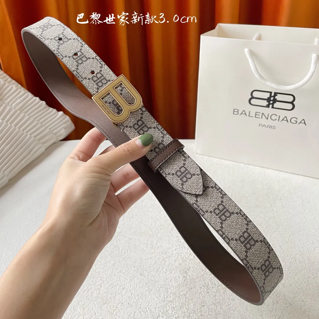 BALENCIAGAベージュレトロバックルベルト3.0cm - 画像 (7)