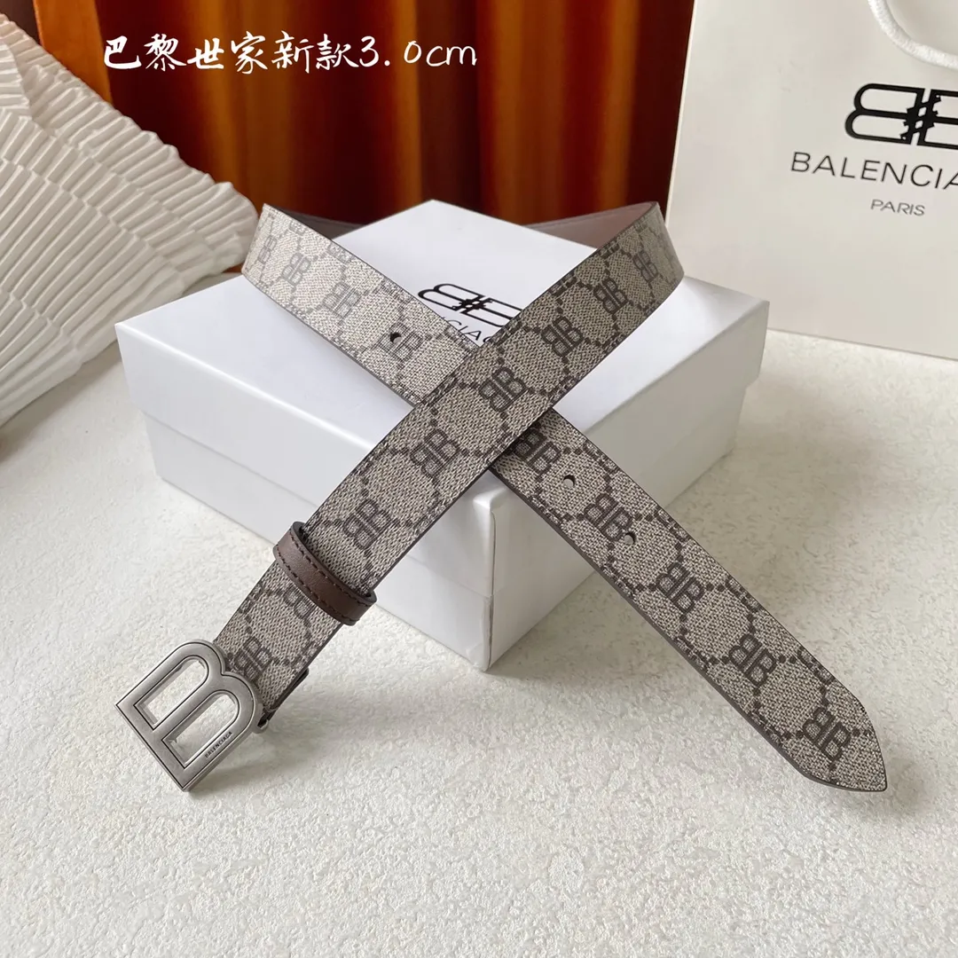 BALENCIAGAベージュクラシックベルト3.0cm - 画像 (4)