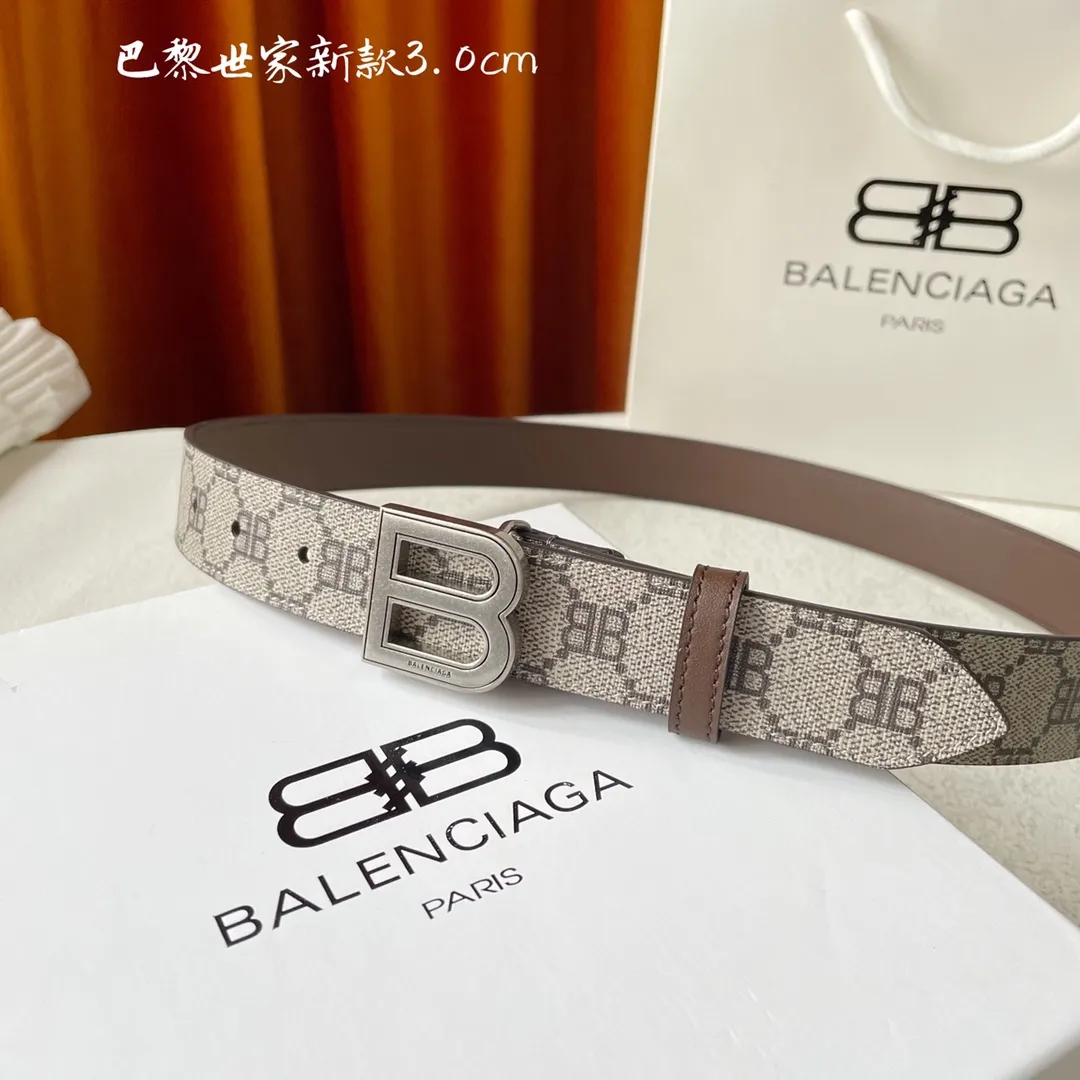 BALENCIAGAベージュクラシックベルト3.0cm - 画像 (5)