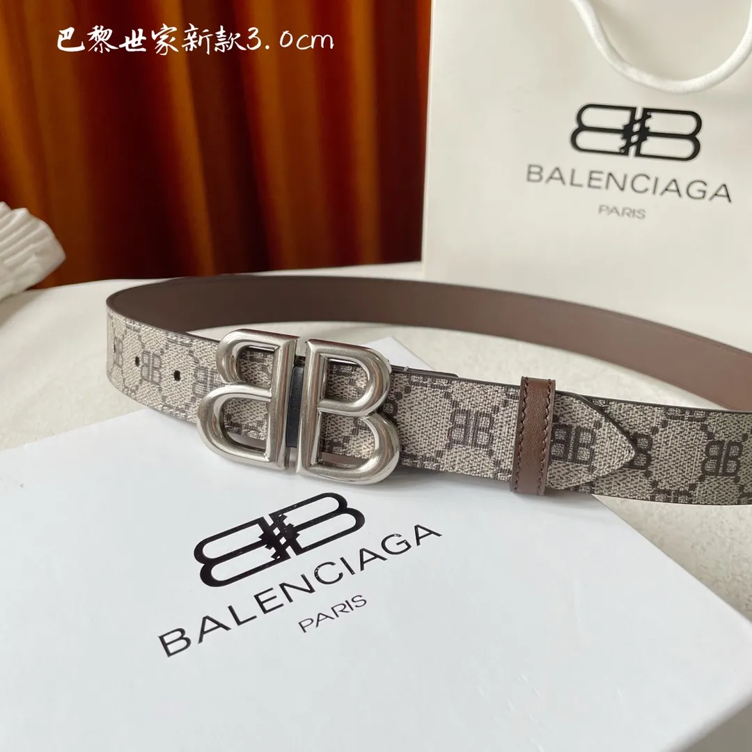 BALENCIAGA ベージュ レトロバックルベルト 3.0cm - 画像 (5)