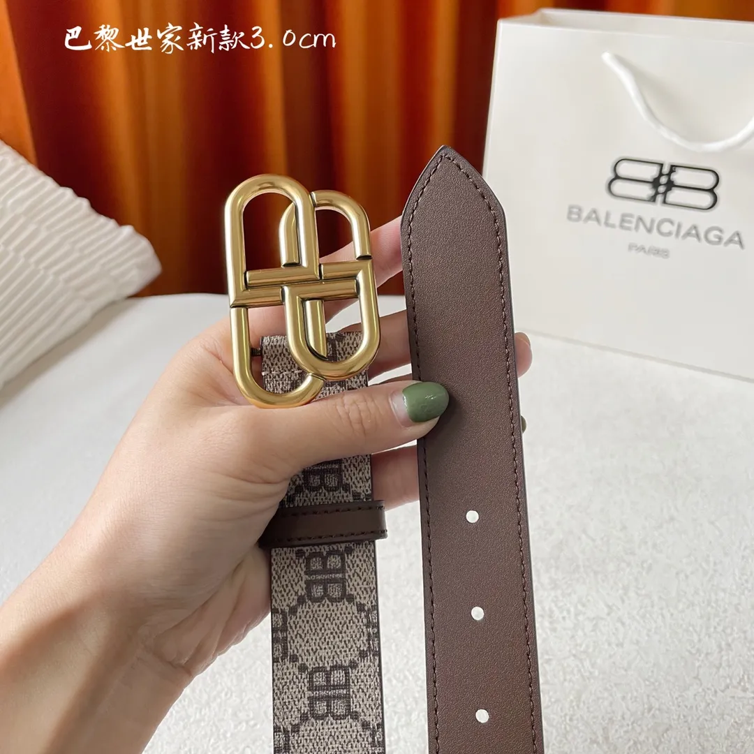 BALENCIAGA ベージュ レトロバックルベルト 3.0cm - 画像 (3)