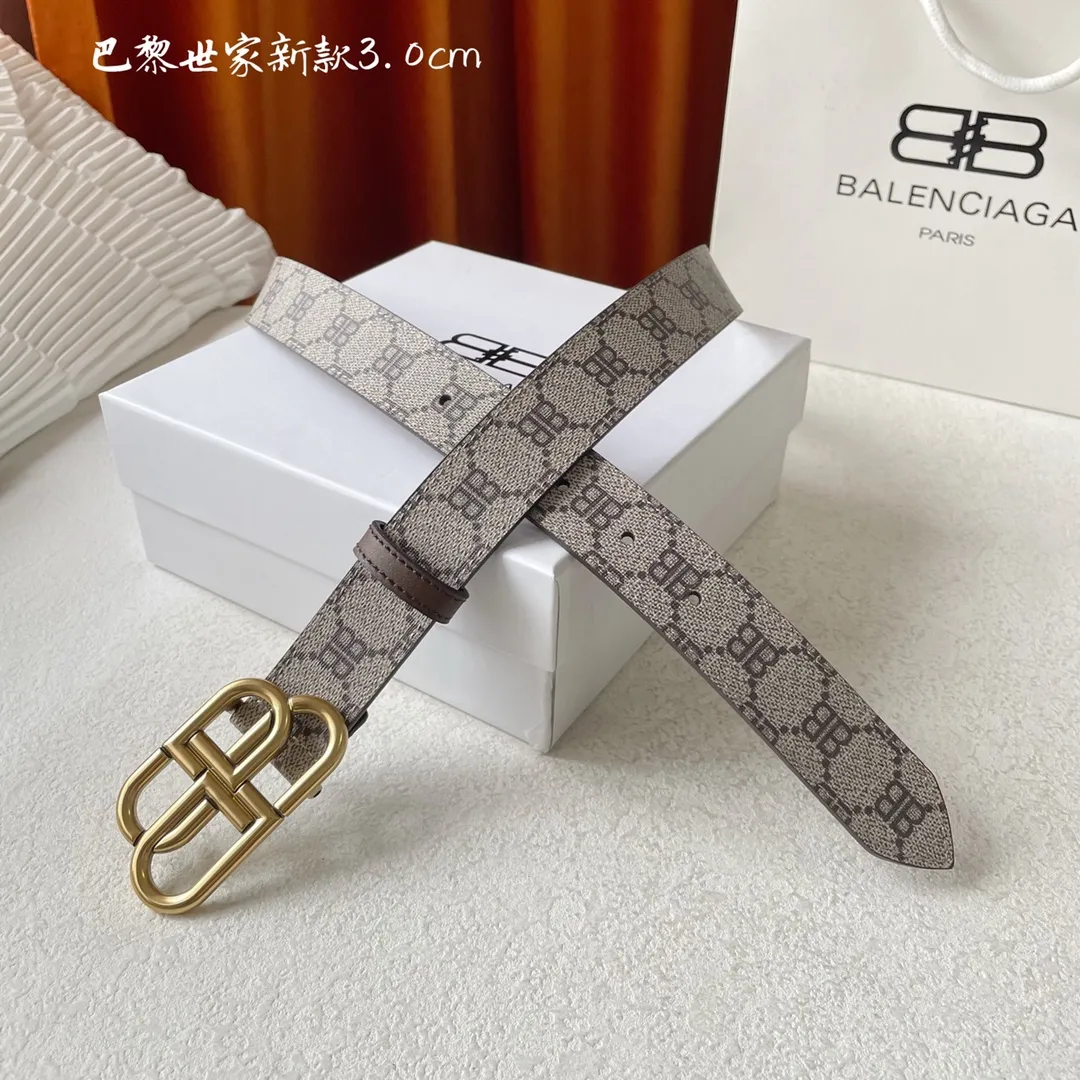 BALENCIAGA ベージュ レトロバックルベルト 3.0cm - 画像 (4)