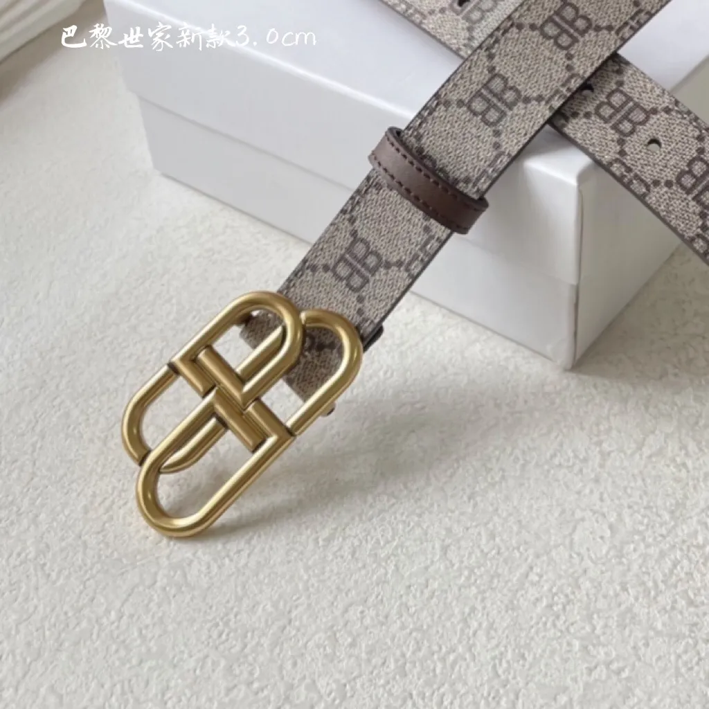 BALENCIAGA ベージュ レトロバックルベルト 3.0cm - 画像 (5)