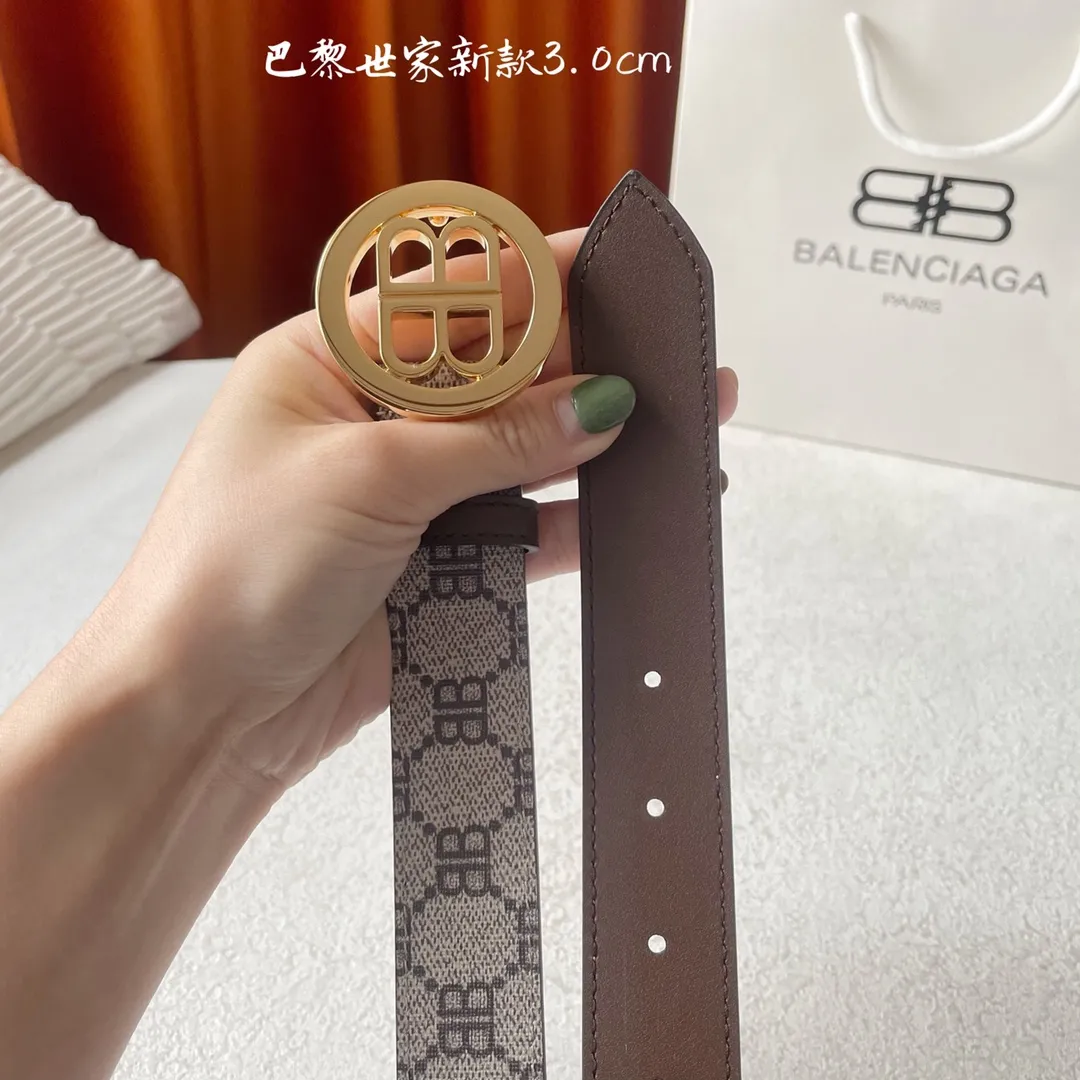 BALENCIAGAベージュクラシックスタイルベルト - 画像 (3)