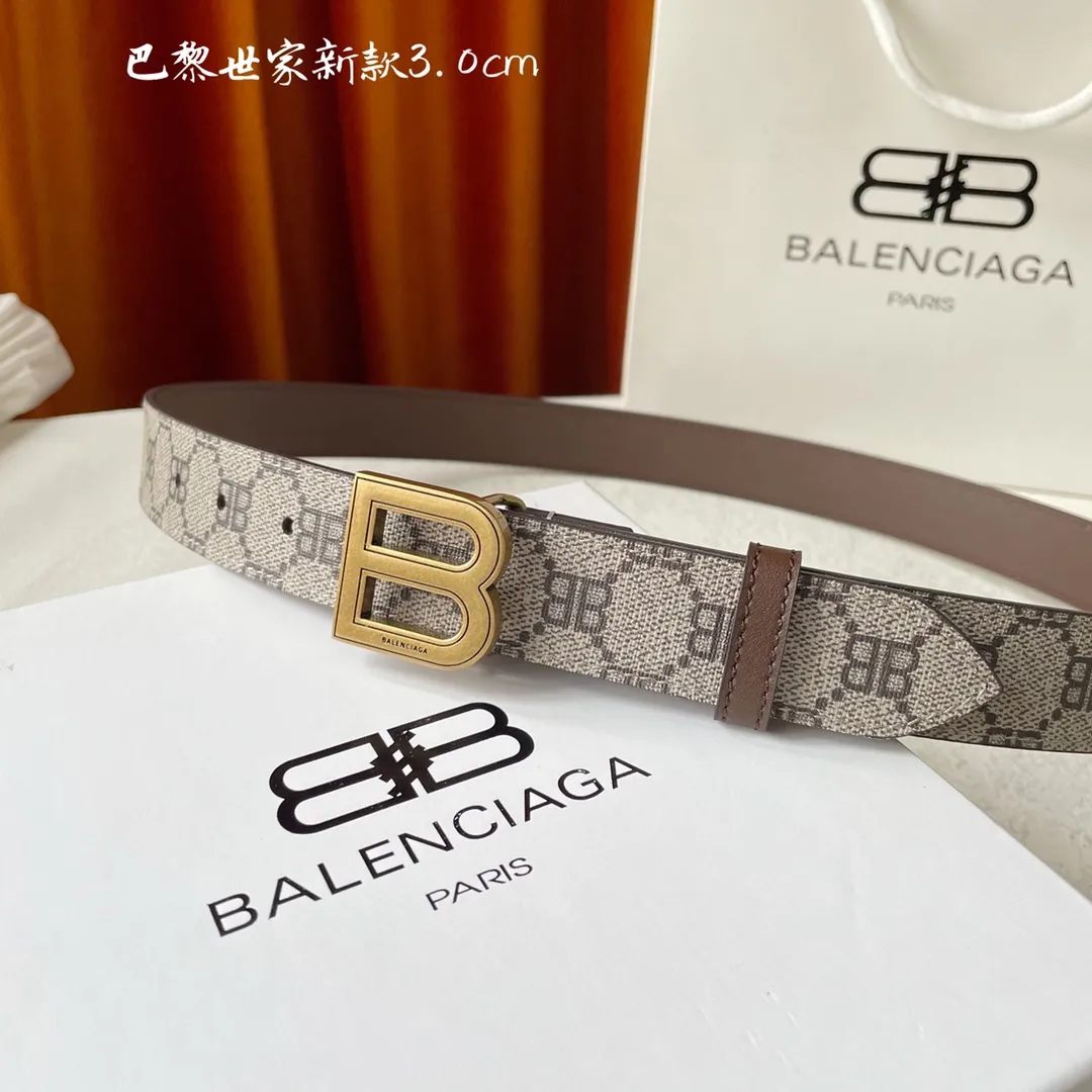 BALENCIAGAベージュレトロバックルベルト3.0cm - 画像 (5)
