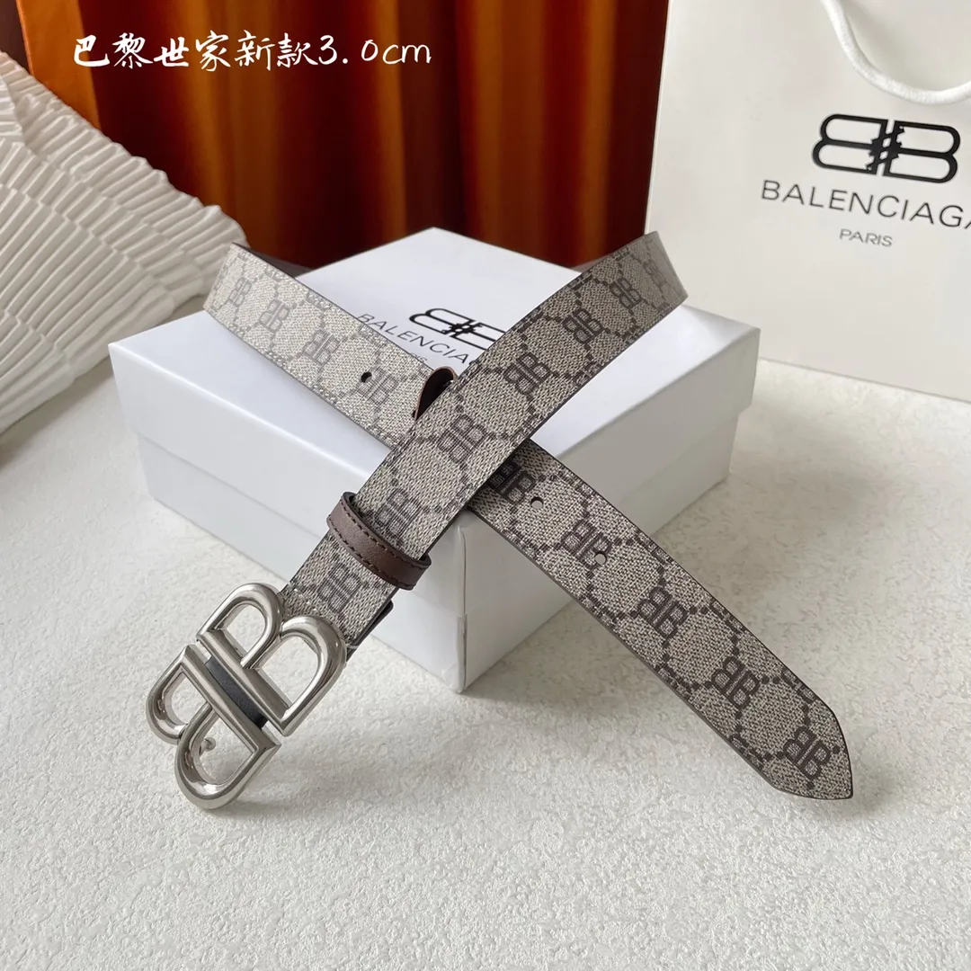 BALENCIAGA ベージュ レトロバックルベルト 3.0cm - 画像 (4)