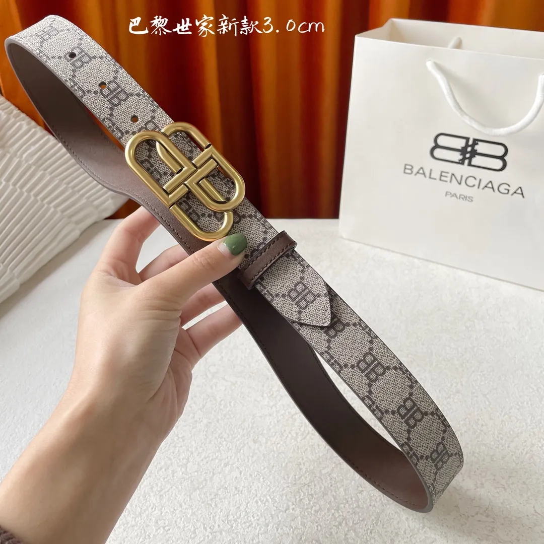 BALENCIAGAベージュクラシックバックルベルト3.0cm - 画像 (7)