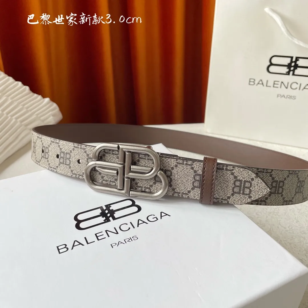 BALENCIAGAベージュレトロバックルベルト3cm - 画像 (5)
