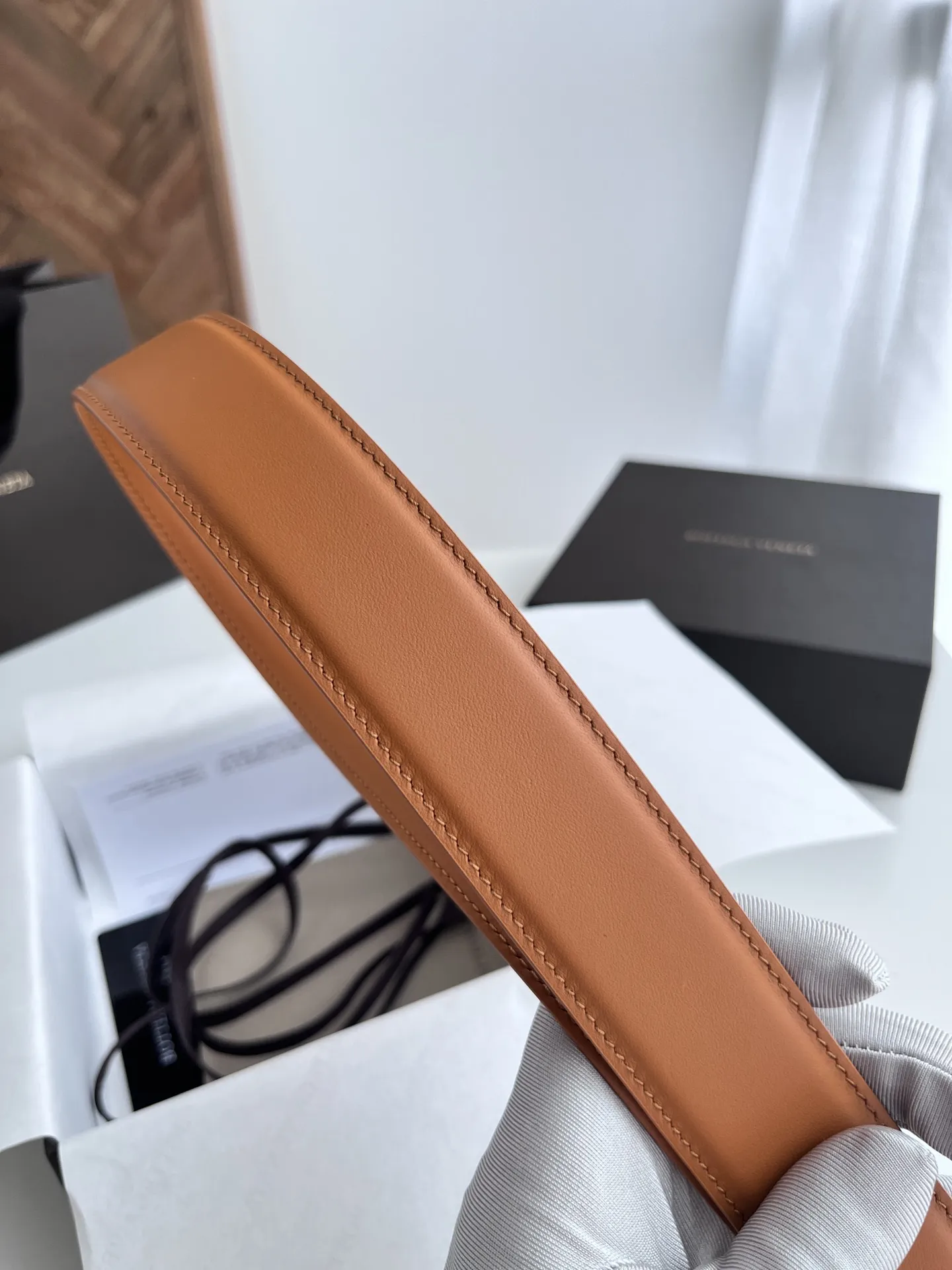 BV 2024新作ダブルフェイス男性用ベルト オレンジ - 画像 (6)