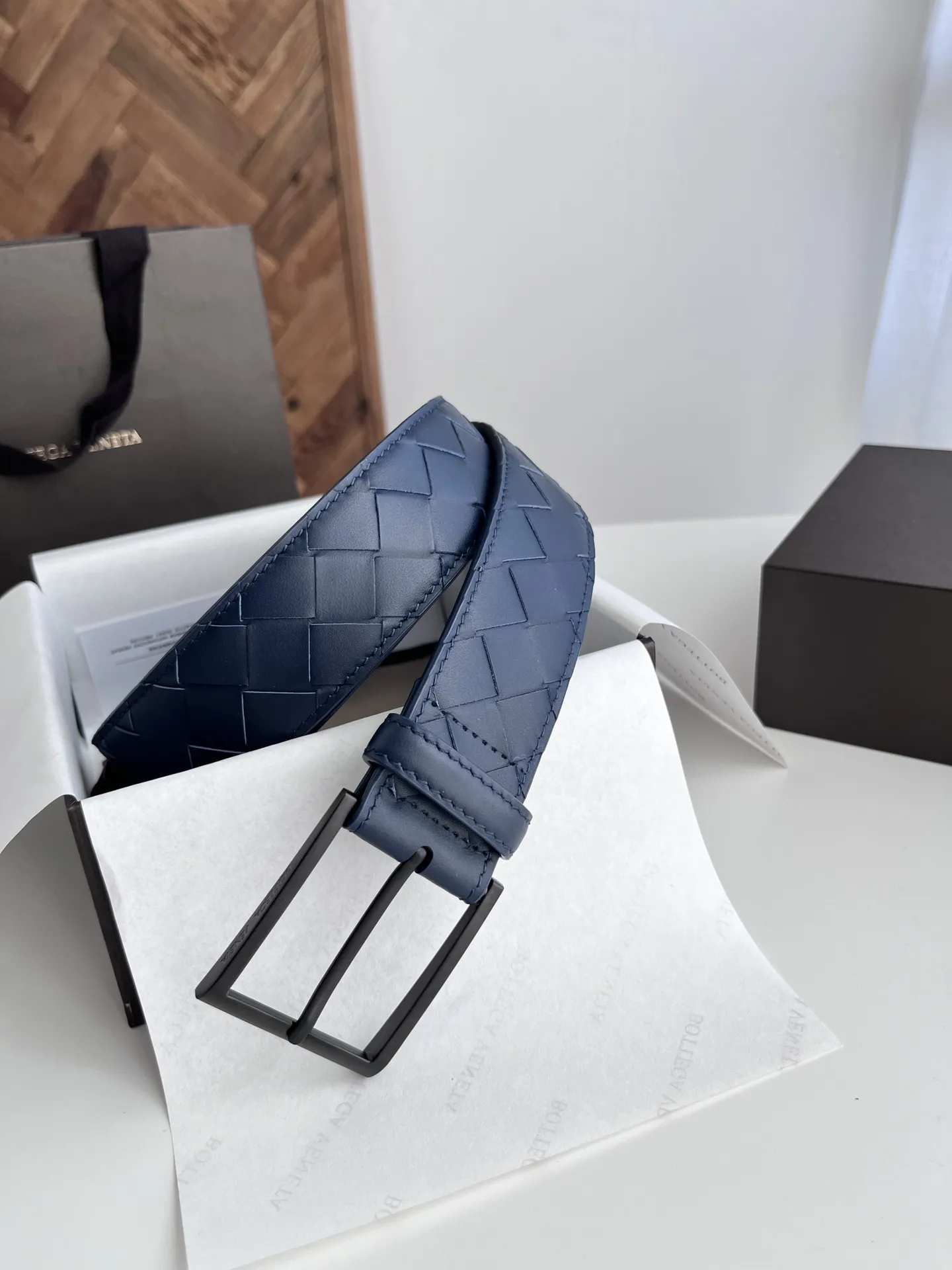 BV 2024年新作 ロイヤルブルー ワイド メンズベルト