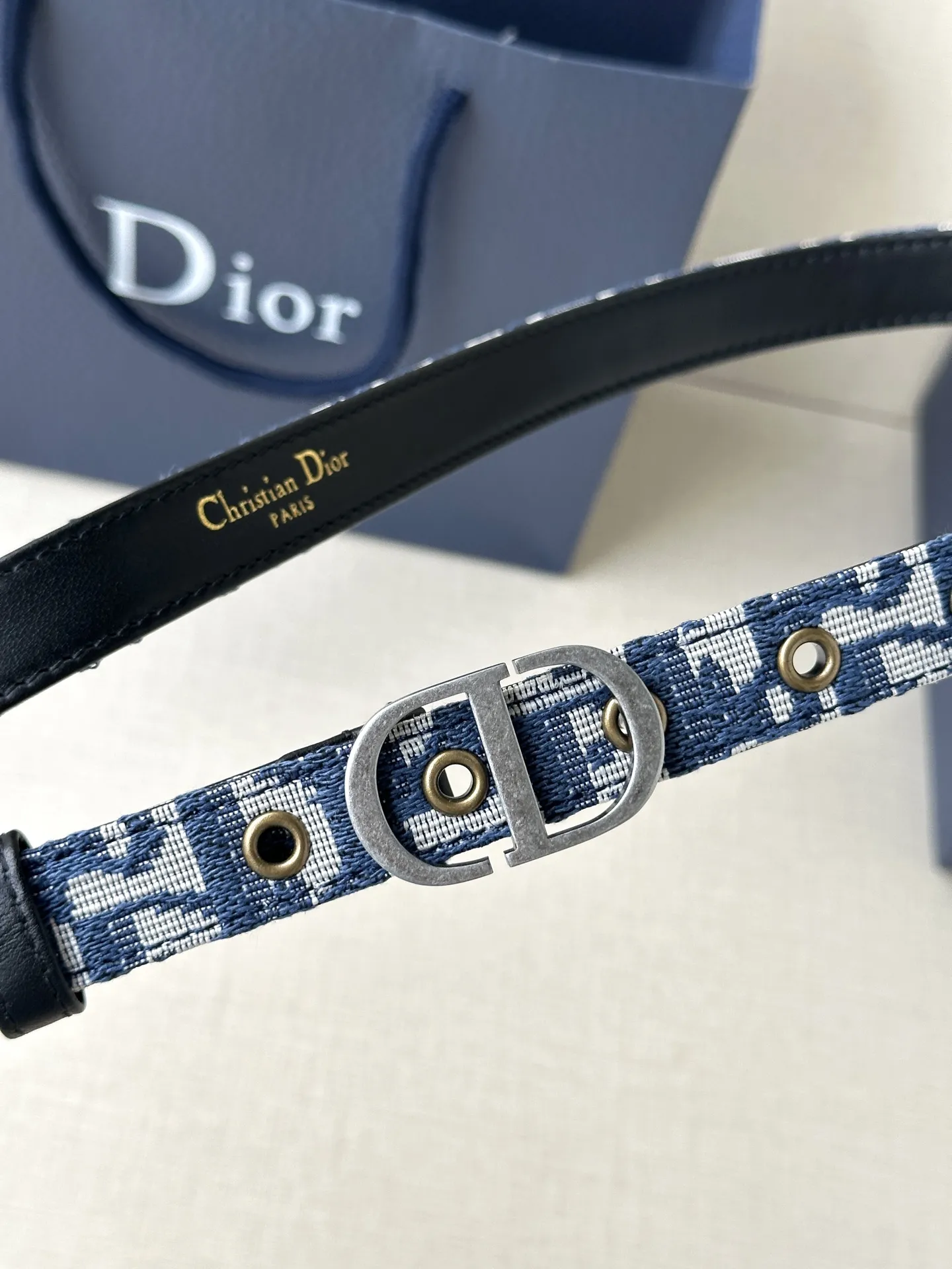 Christian Dior ブルーダブルデザイン ベルト - 画像 (3)