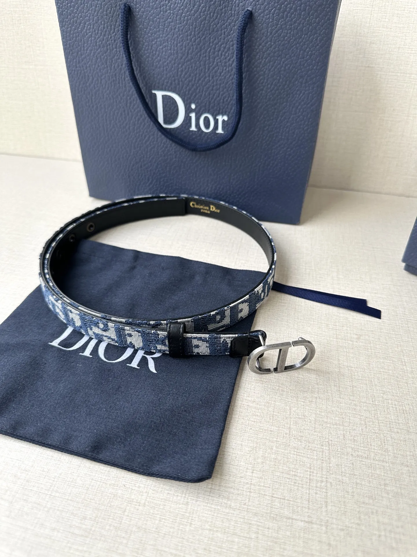 Christian Dior ブルーダブルデザイン ベルト - 画像 (4)