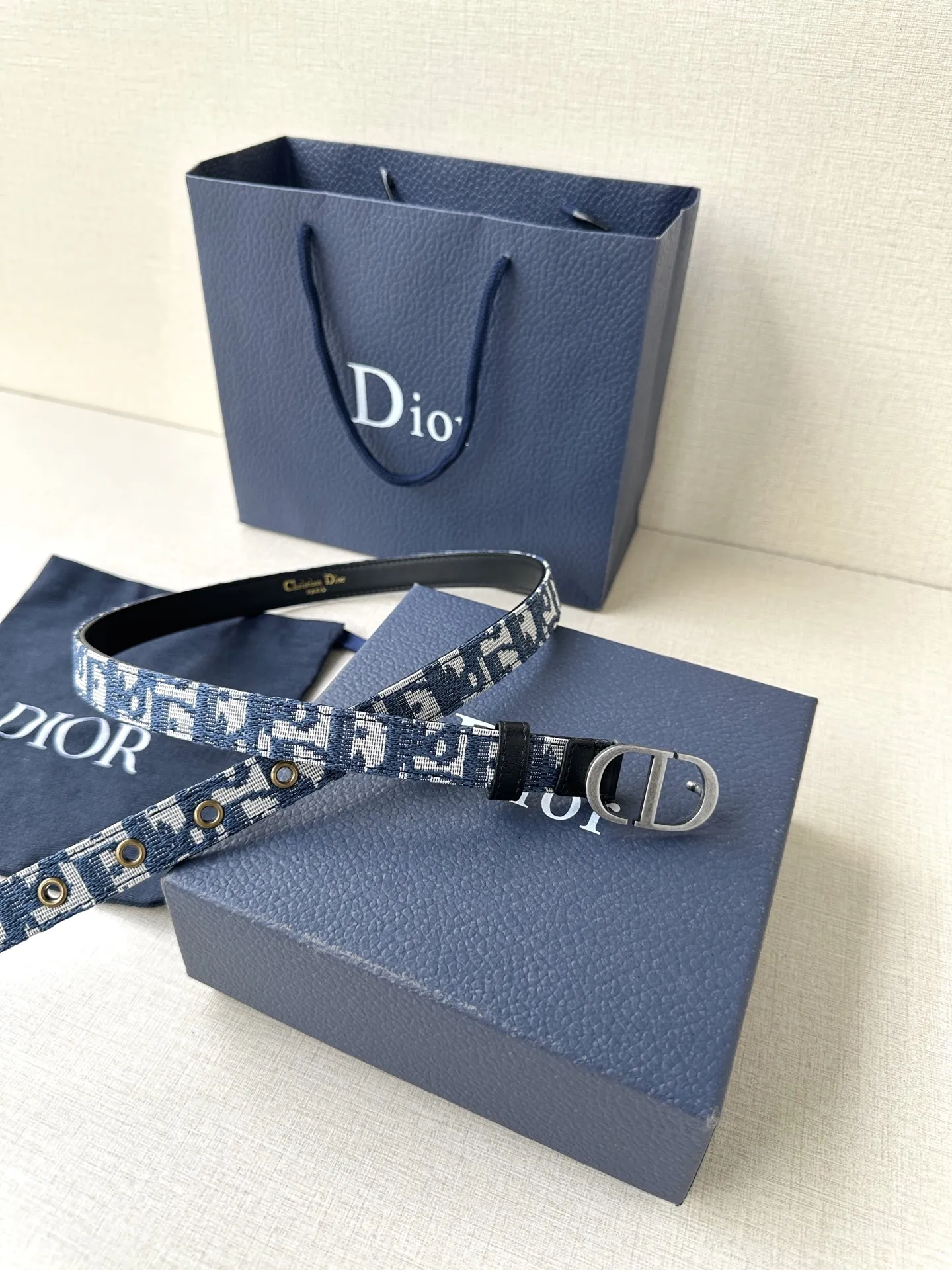 Christian Dior ブルーダブルデザイン ベルト - 画像 (5)