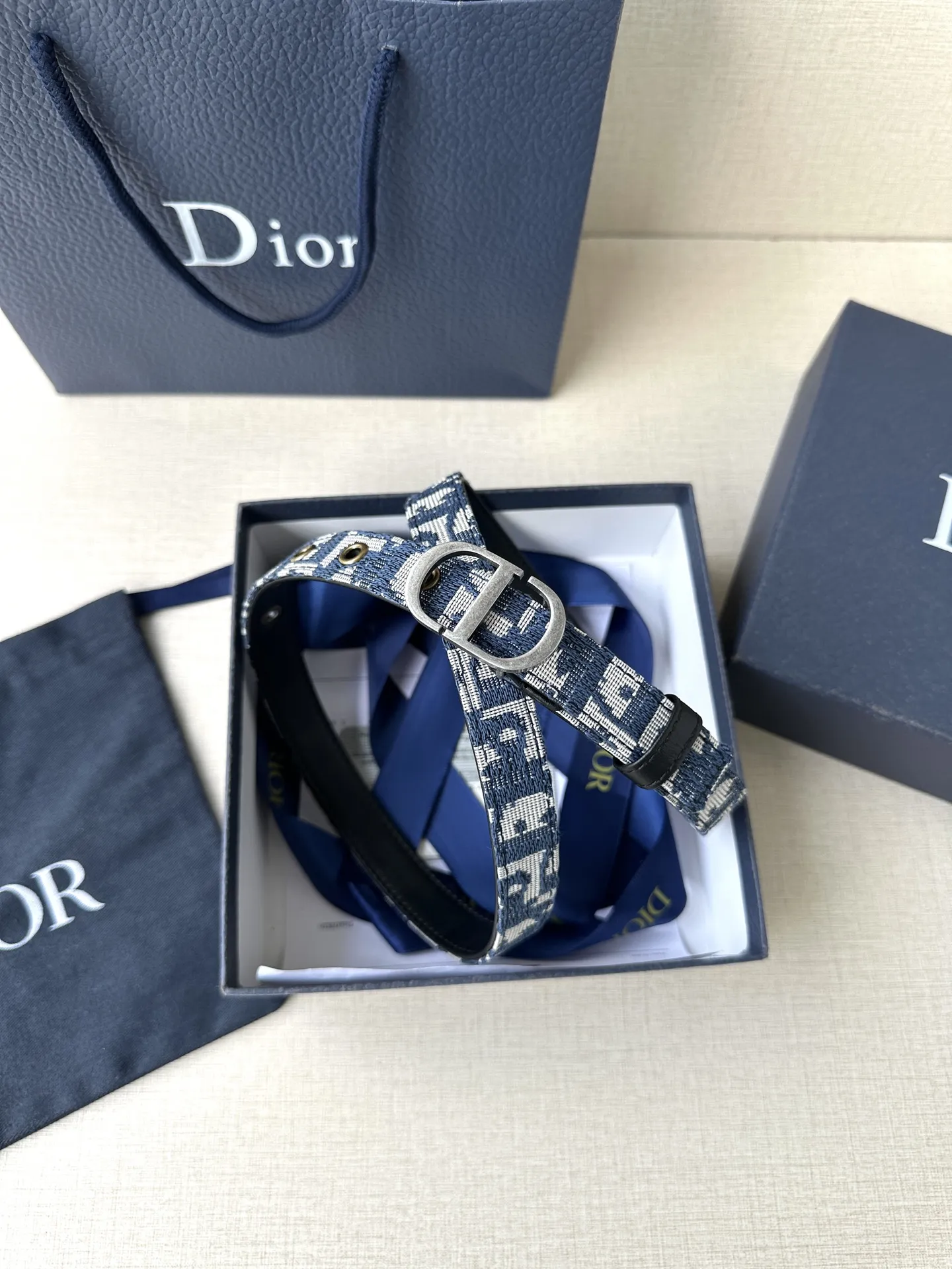 Christian Dior ブルーダブルデザイン ベルト - 画像 (7)