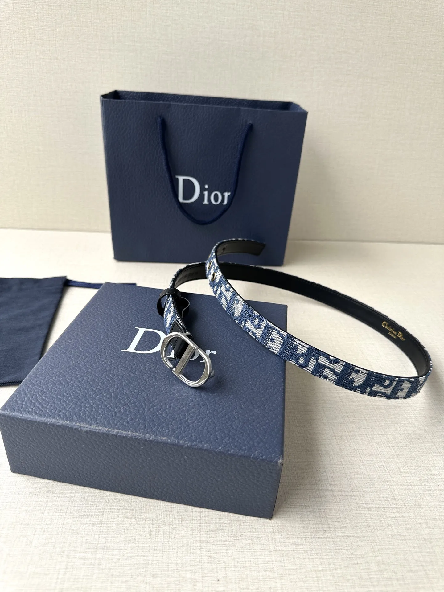 Christian Dior ブルーダブルデザイン ベルト - 画像 (5)