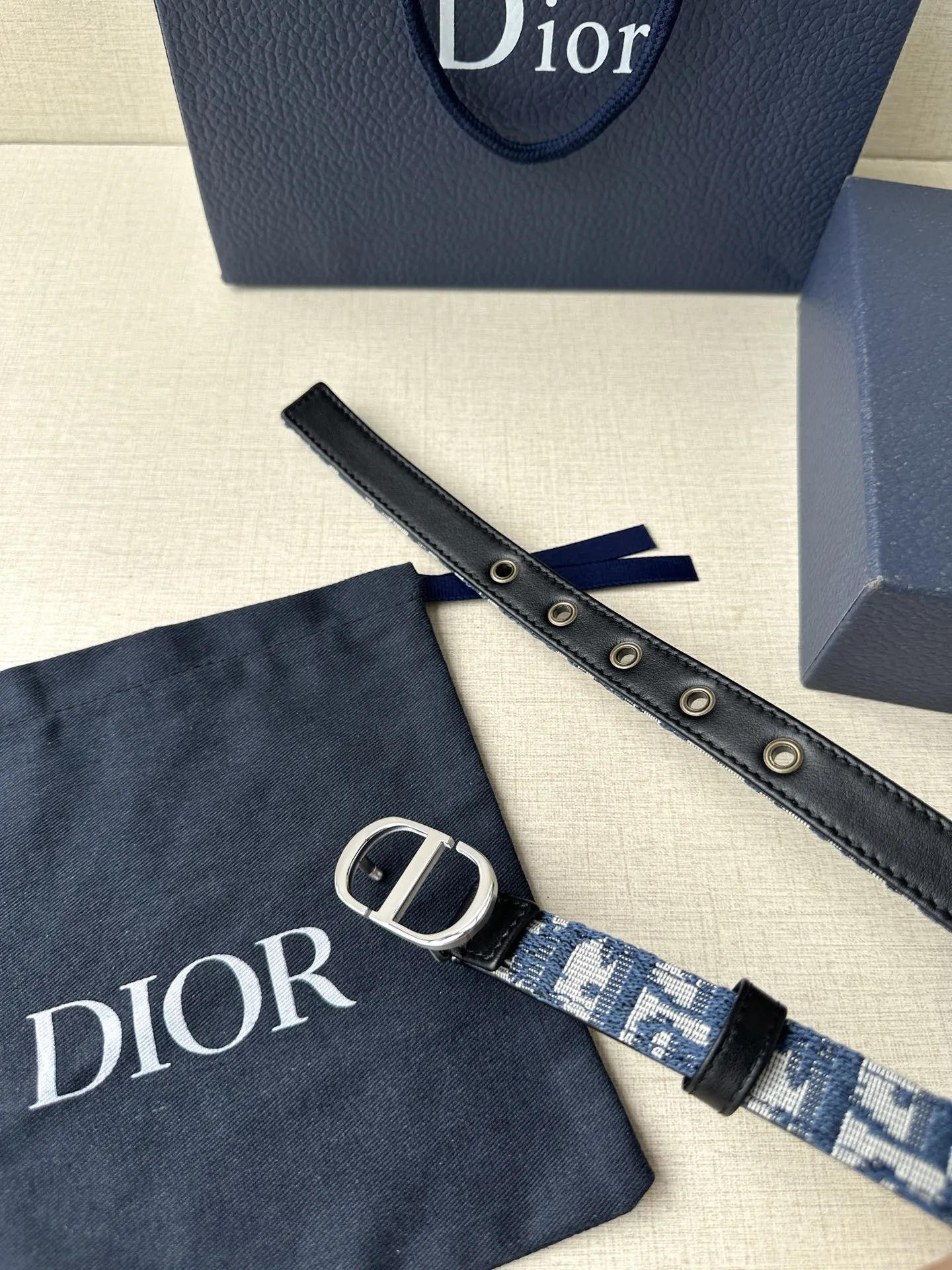 Christian Dior ブルーダブルデザイン ベルト - 画像 (6)