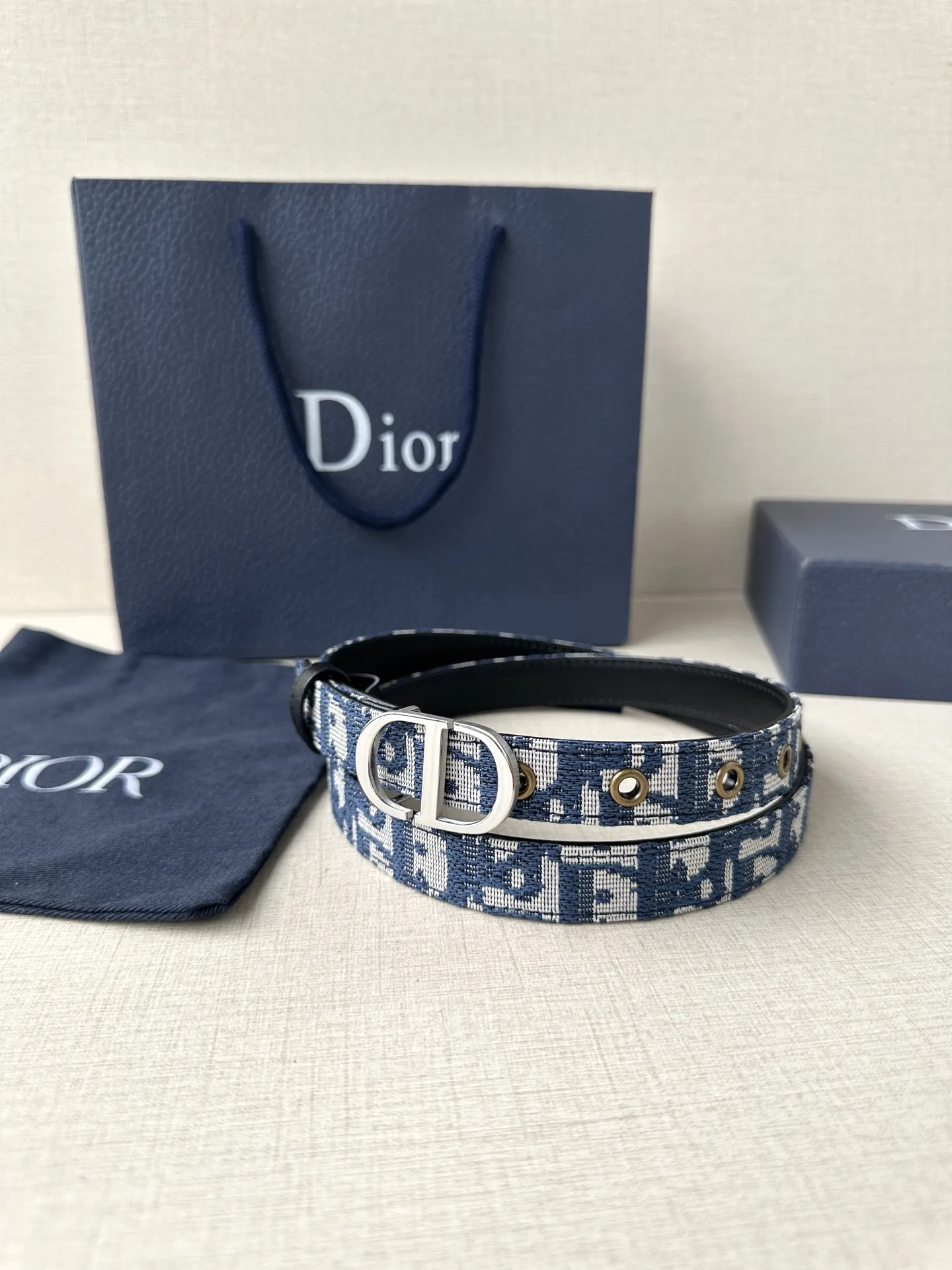 Christian Dior ブルーダブルデザイン ベルト - 画像 (7)