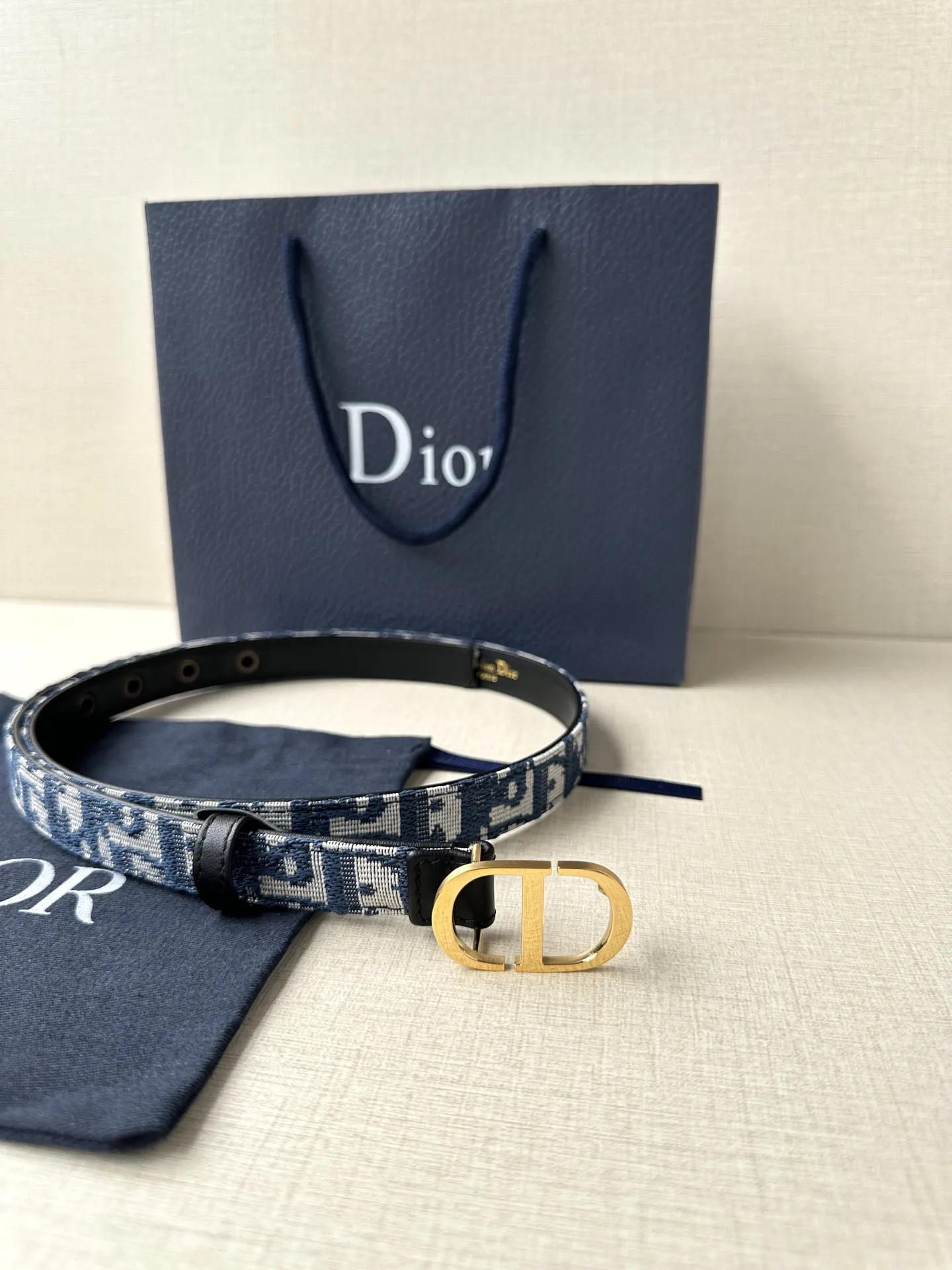 Christian Dior ブルーダブルデザインリバーシブルベルト - 画像 (4)