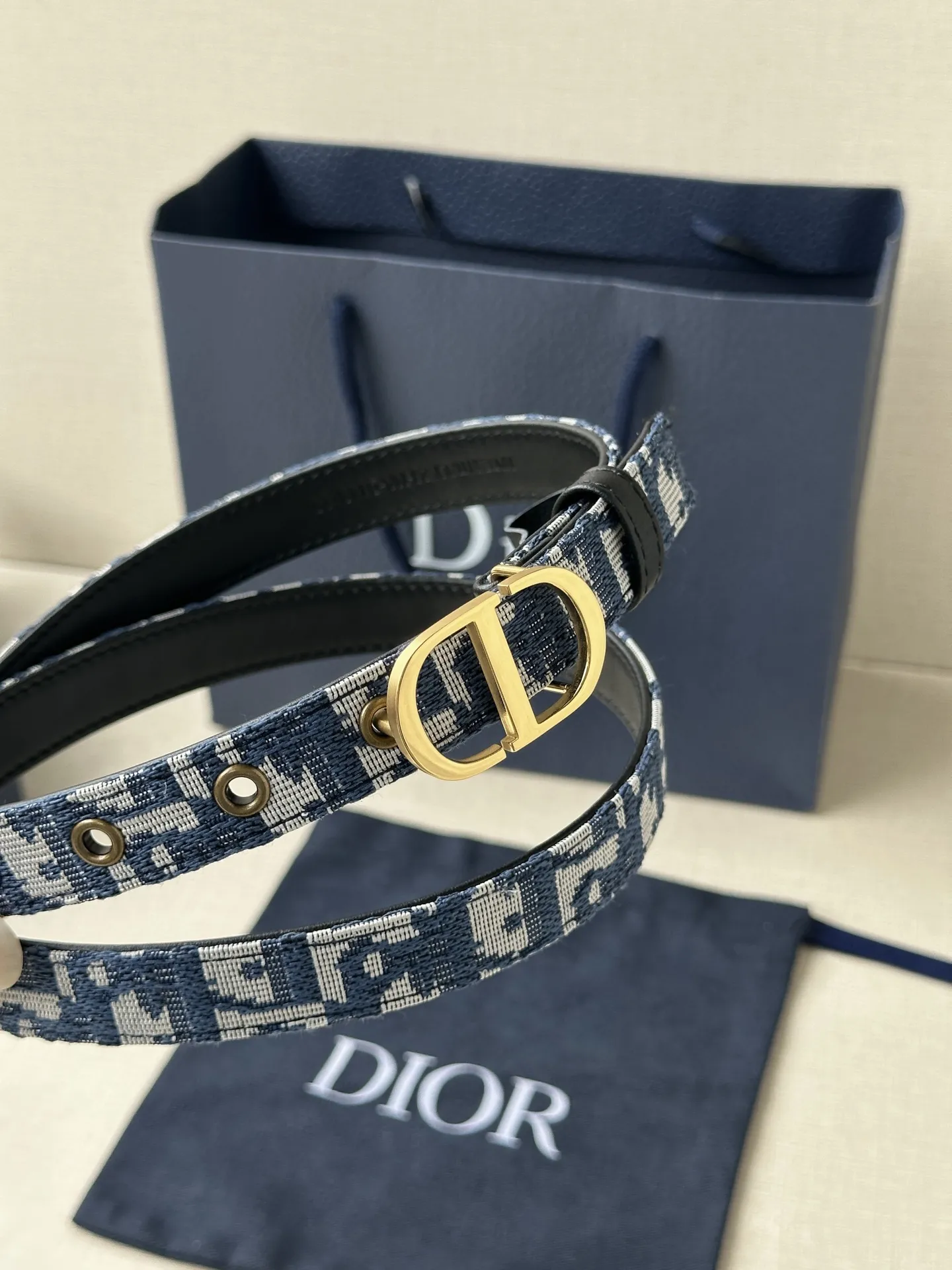 Christian Dior ブルーダブルデザインリバーシブルベルト - 画像 (7)
