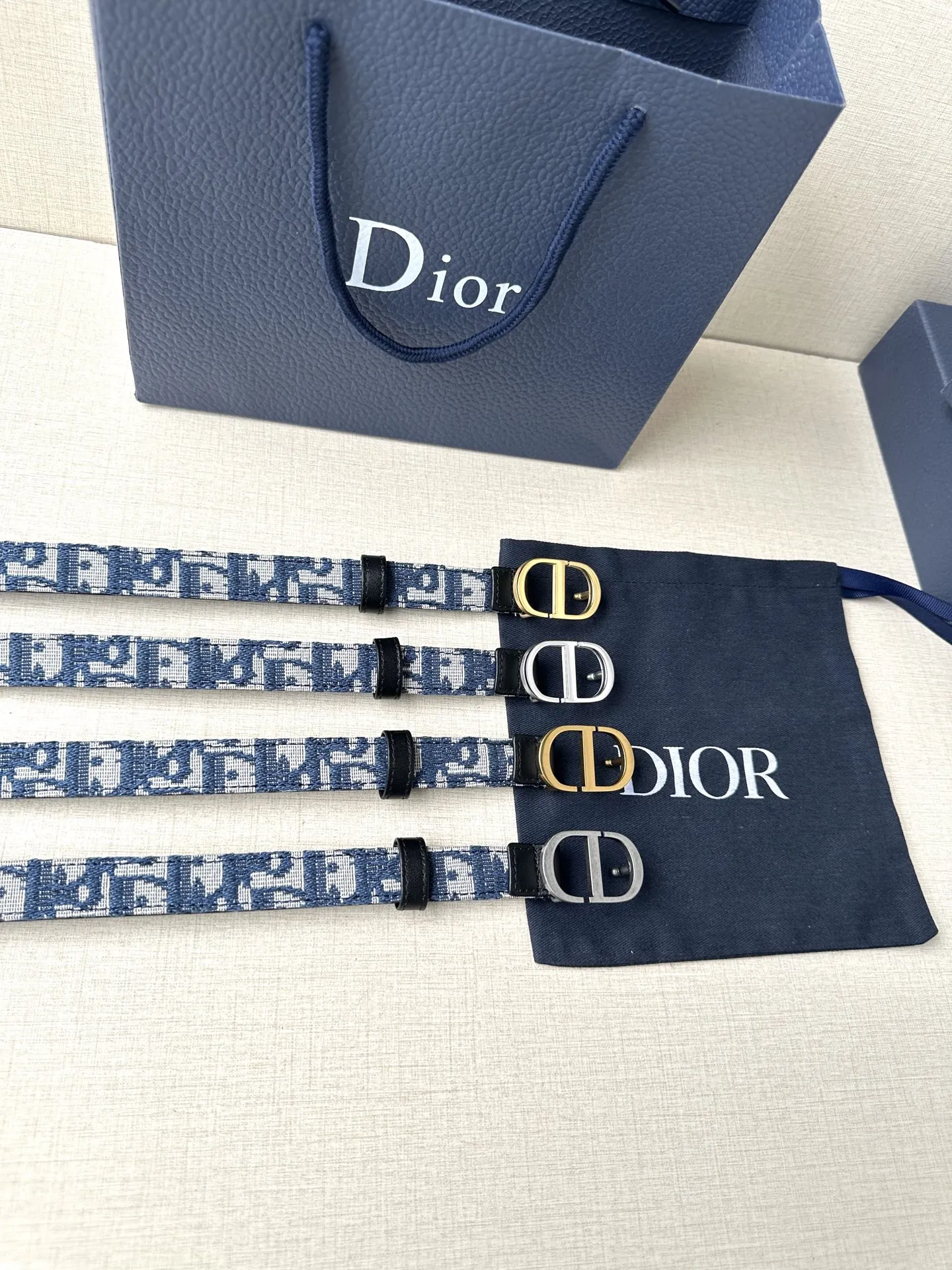Christian Dior ブルーダブルデザインリバーシブルベルト - 画像 (8)