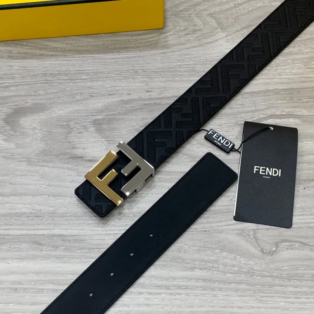 FENDI 新作 黒 幅40MM FFロゴベルト - 画像 (4)