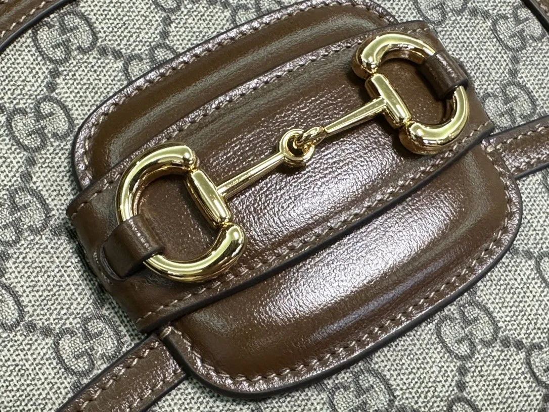 Gucci Horsebit 1955 ミニ斜め掛け鞍型バッグ 茶色 - 画像 (6)