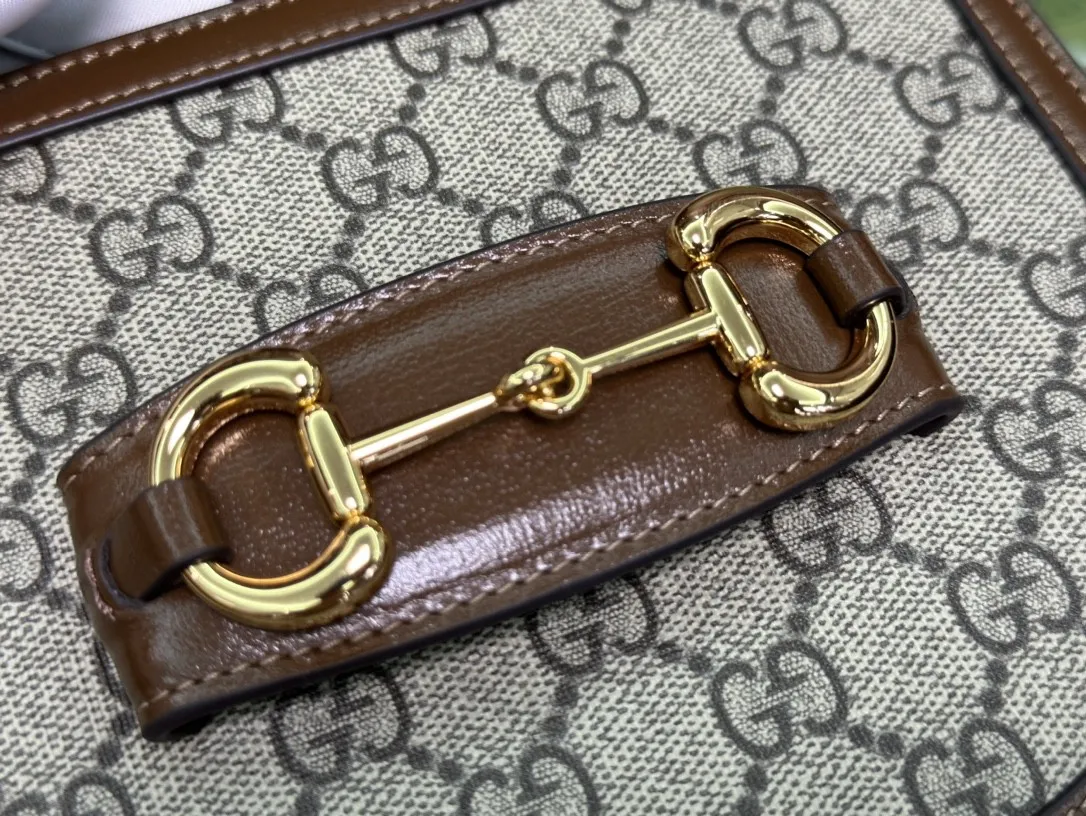 Gucci Horsebit 1955 ミニ斜め掛け鞍型バッグ 茶色 - 画像 (8)