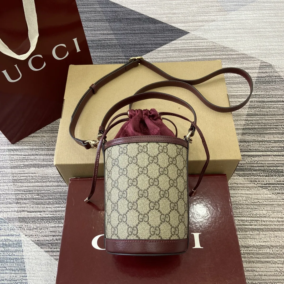 Gucci オフィディア バケットバッグ ベージュ/レッド - 画像 (3)