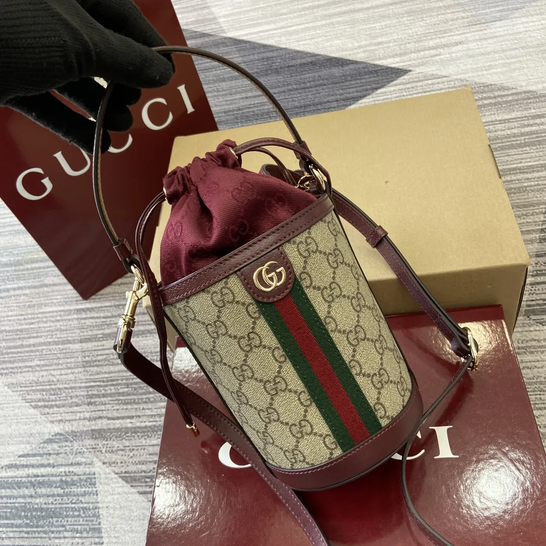 Gucci オフィディア バケットバッグ ベージュ/レッド - 画像 (6)
