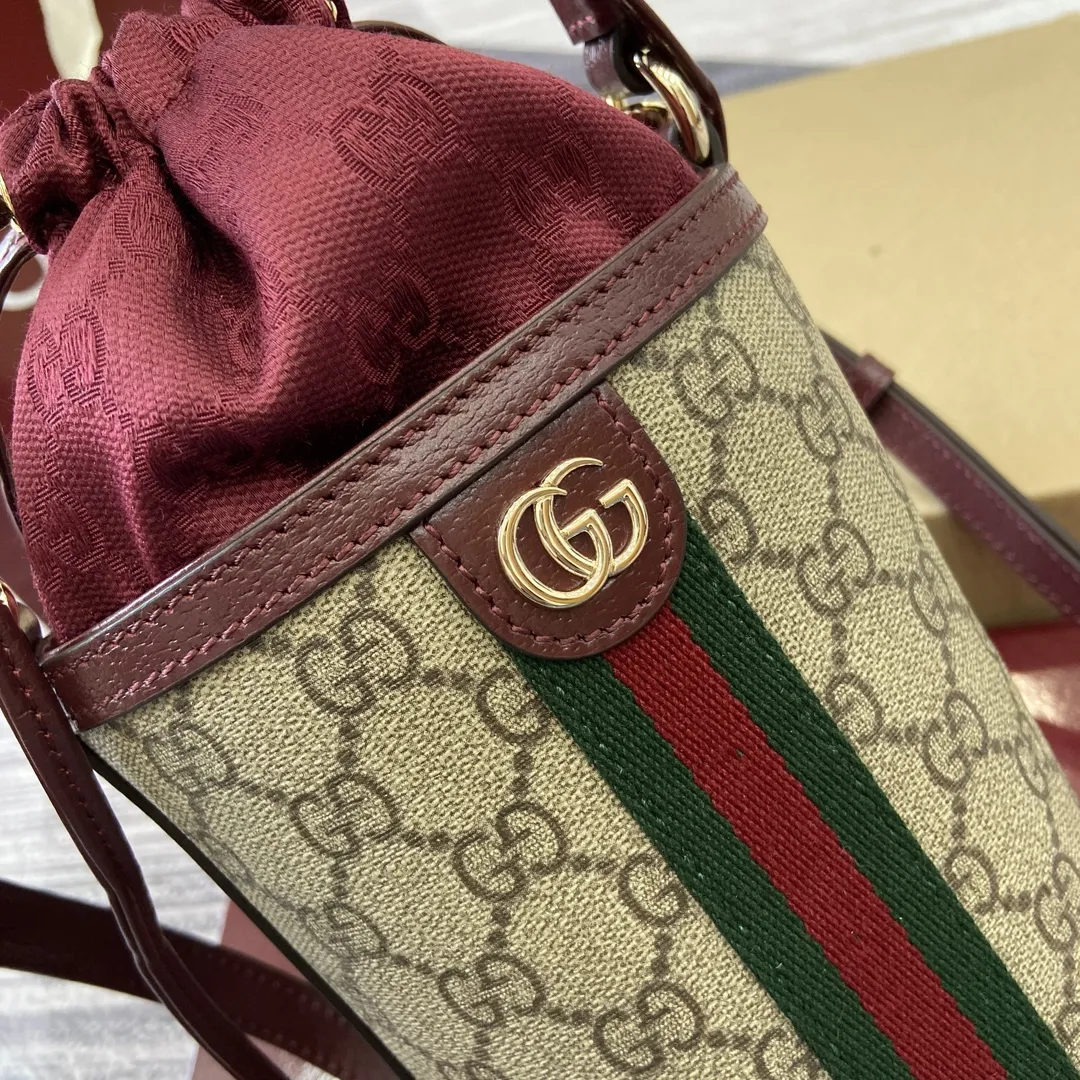 Gucci オフィディア バケットバッグ ベージュ/レッド - 画像 (7)
