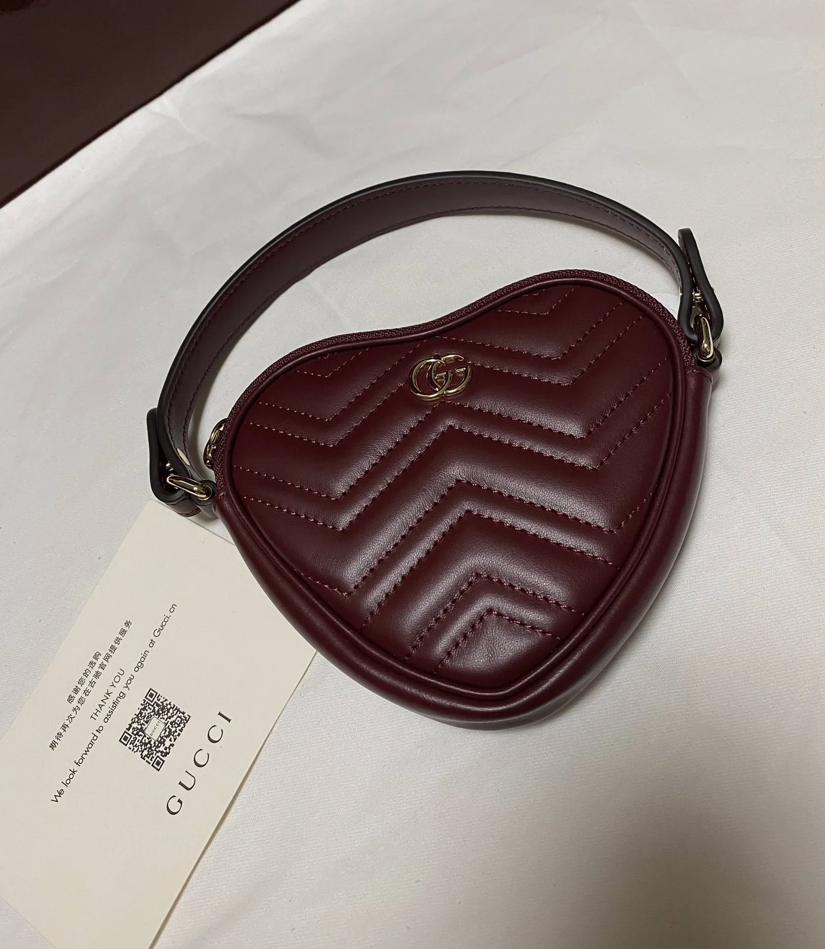 Gucci マルモント ハート型バッグ アンコールレッド - 画像 (3)