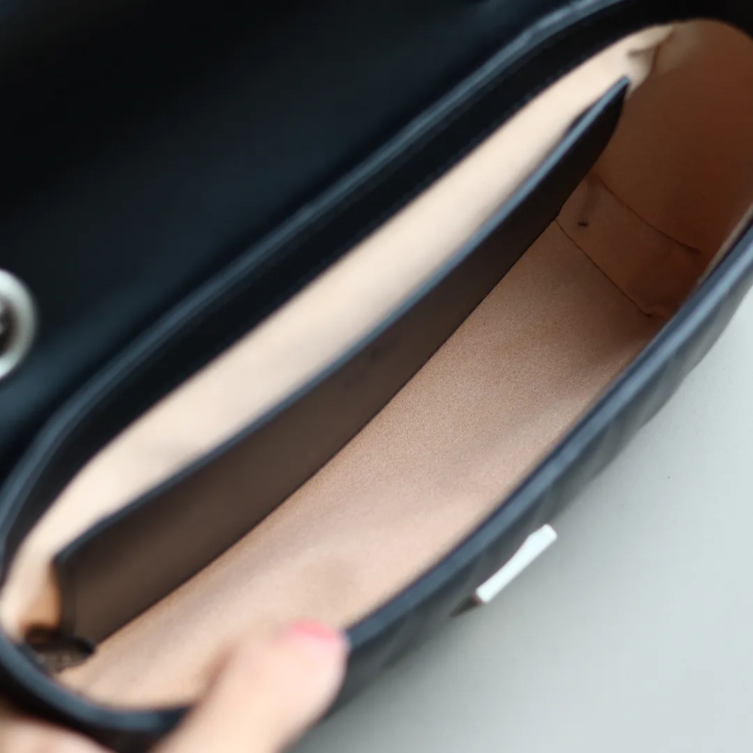 Gucci GG Silver marmont ミニショルダーバッグ ブラック - 画像 (8)