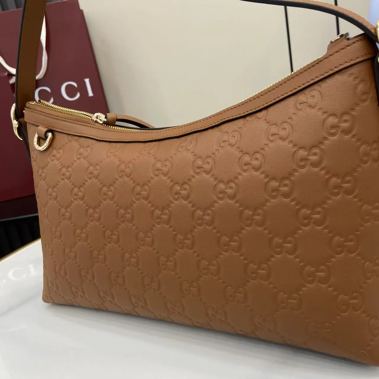 Gucci 2025秋冬ブラウンGGプリントショルダーバックパック - 画像 (13)