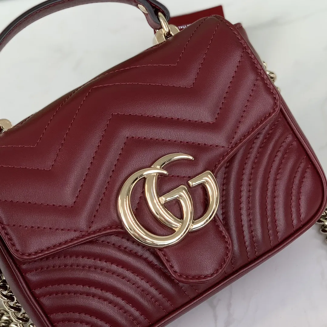 Gucci GG Marmont ミニハンドバッグ レッド - 画像 (8)