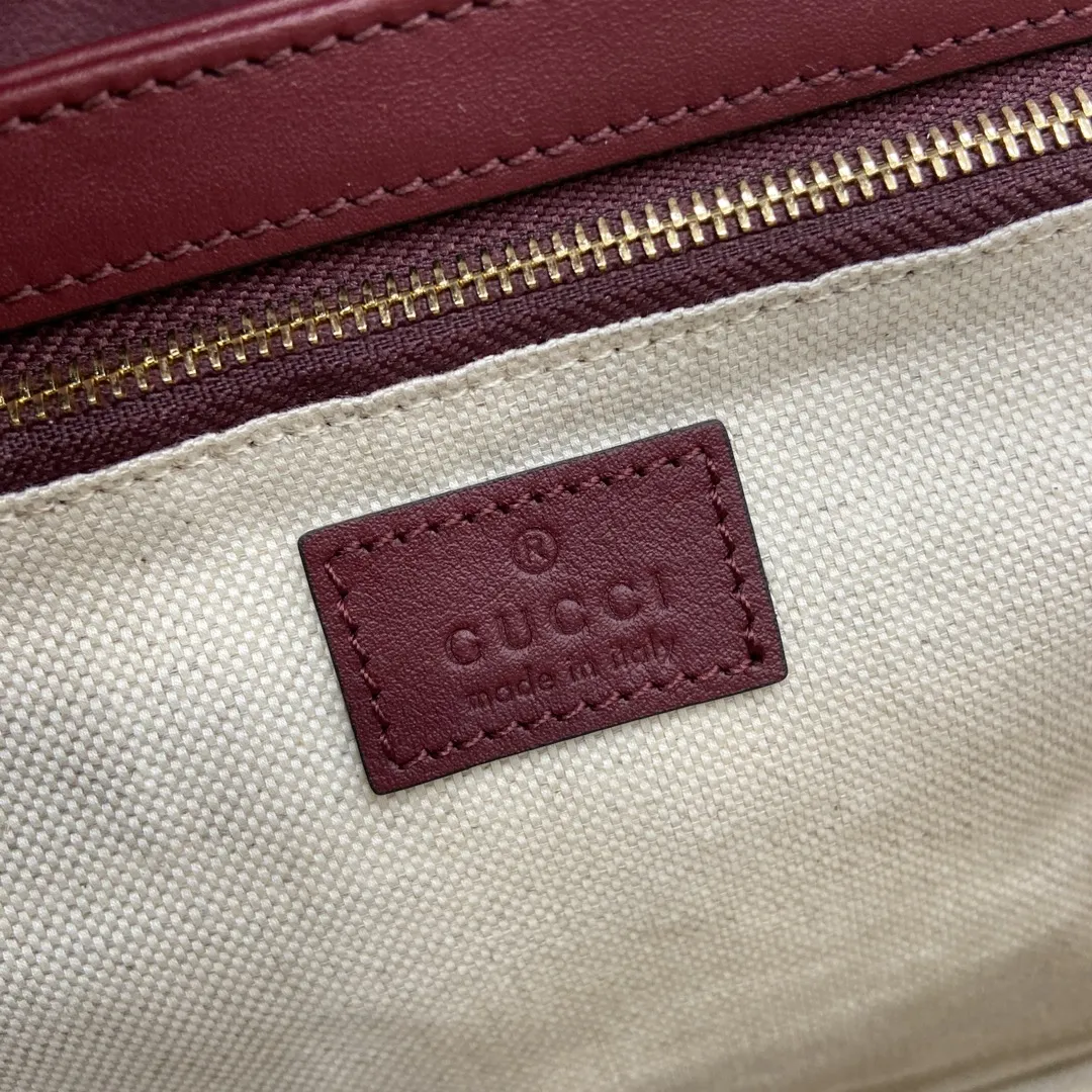 Gucci Horsebit 1955 小号リュックサックワインレッドキャンバス - 画像 (10)