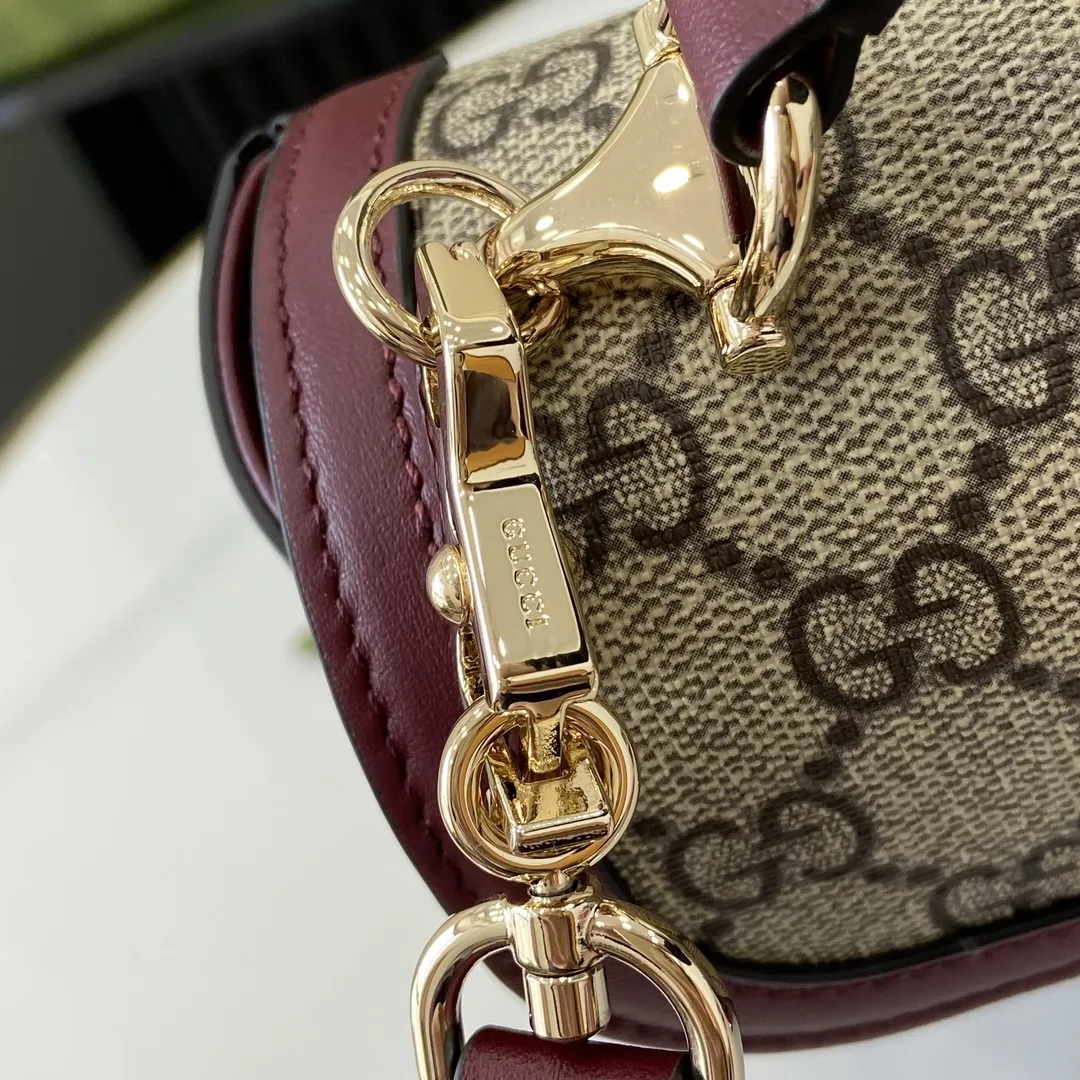 Gucci Horsebit 1955 小号ハンドバッグワインレッド - 画像 (7)