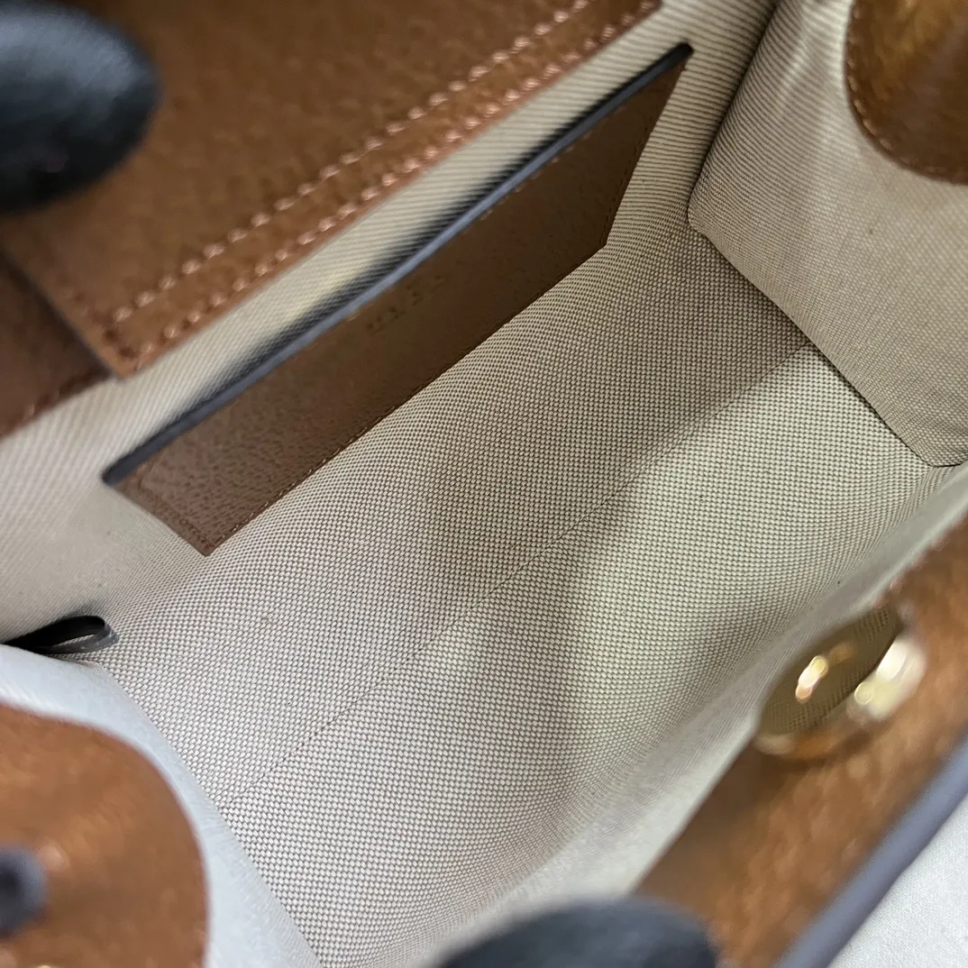 Gucci 竹節 トランペットハンドバッグブラウン Ariaシリーズ - 画像 (8)