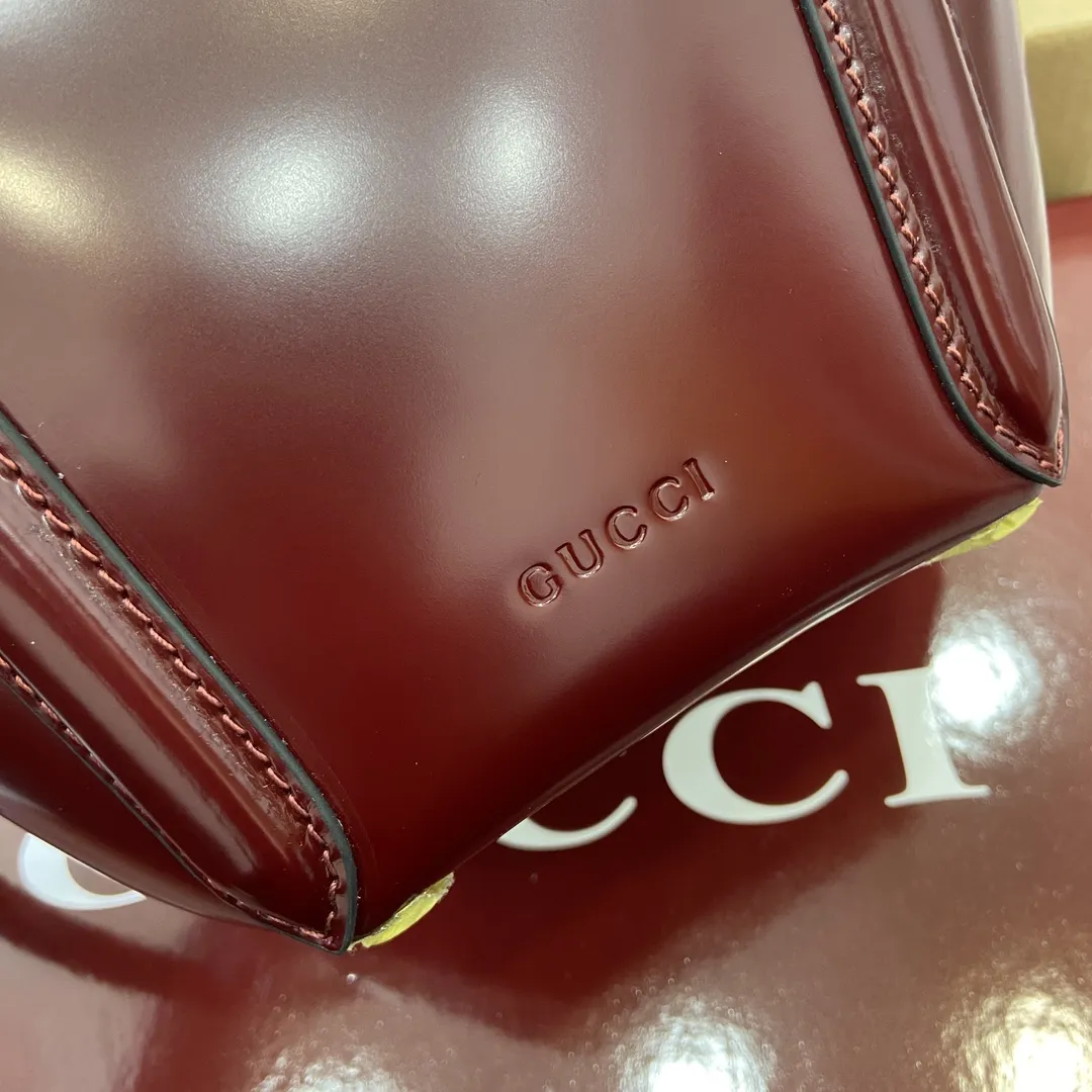 Gucci アンコラレッド ミニ竹節トートバッグ - 画像 (7)