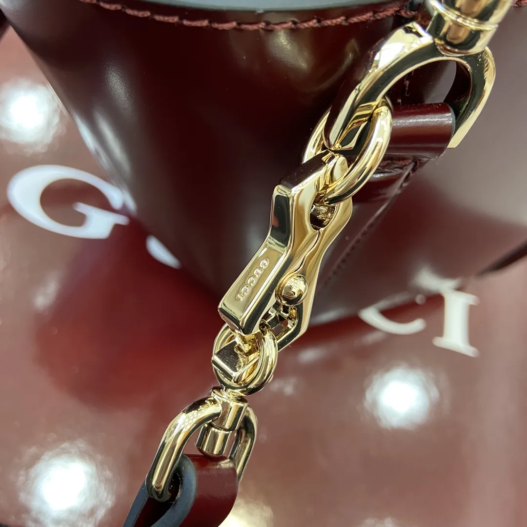 Gucci アンコラレッド ミニ竹節トートバッグ - 画像 (8)