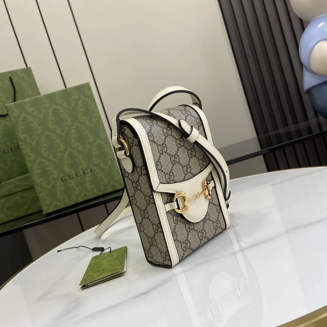 Gucci ホースビット1955 ミニバッグ ホワイトPVC - 画像 (3)