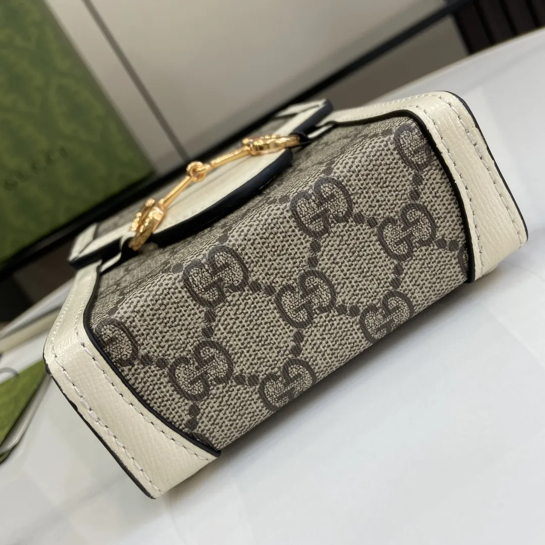 Gucci ホースビット1955 ミニバッグ ホワイトPVC - 画像 (5)