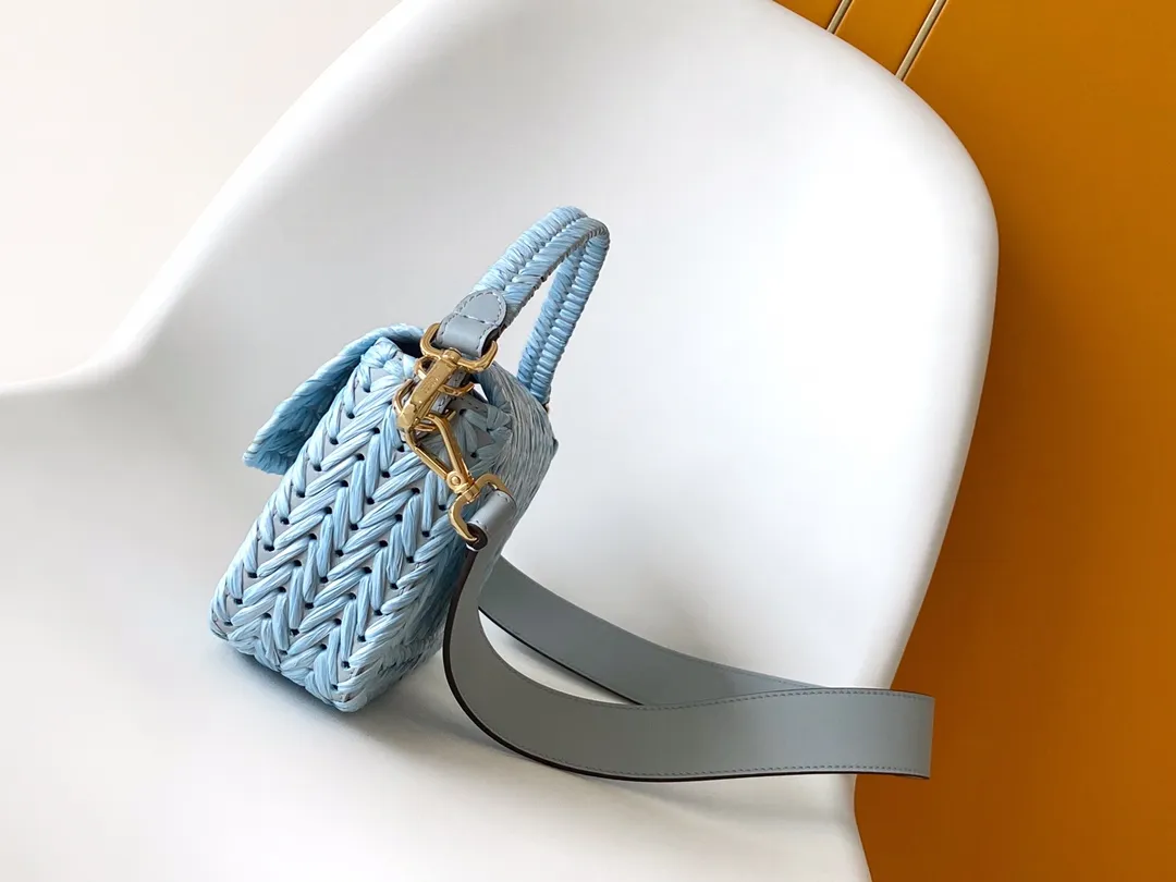 FEND ライトブルーBaguette手袋編みバッグ - 画像 (4)