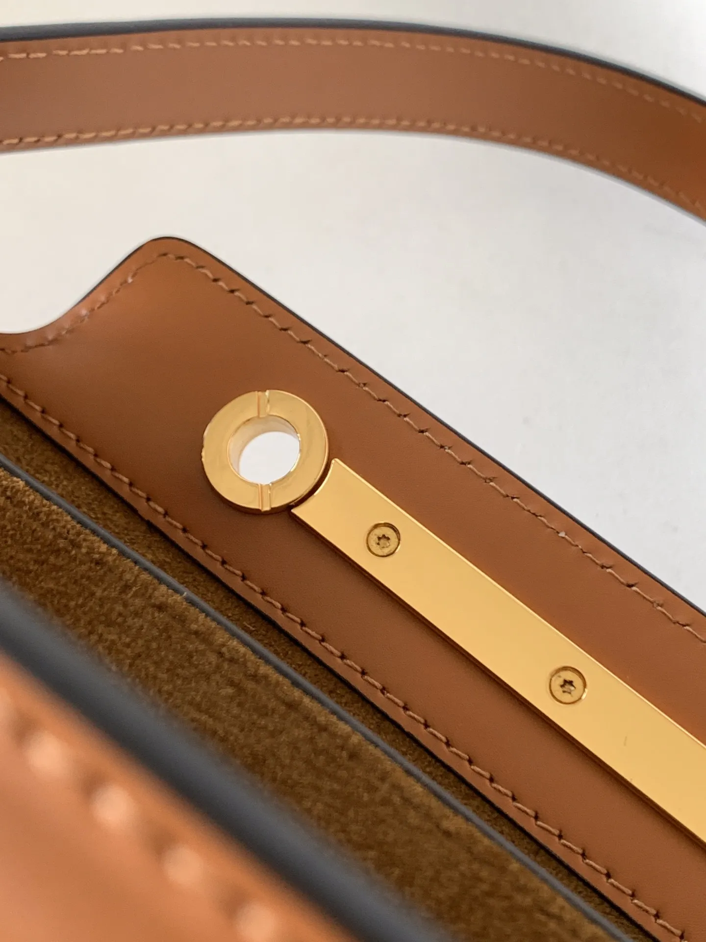 Fendi touch 風琴ハンドバッグ 茶色 レザー - 画像 (9)