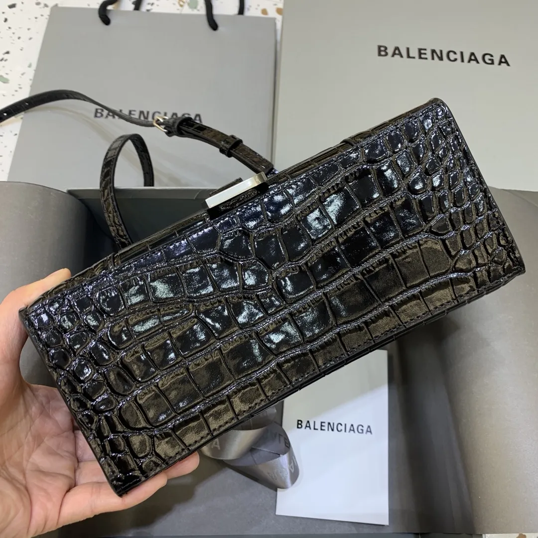 Balenciaga クロコダイルブラックシルバーバックル ハンドバッグ - 画像 (5)
